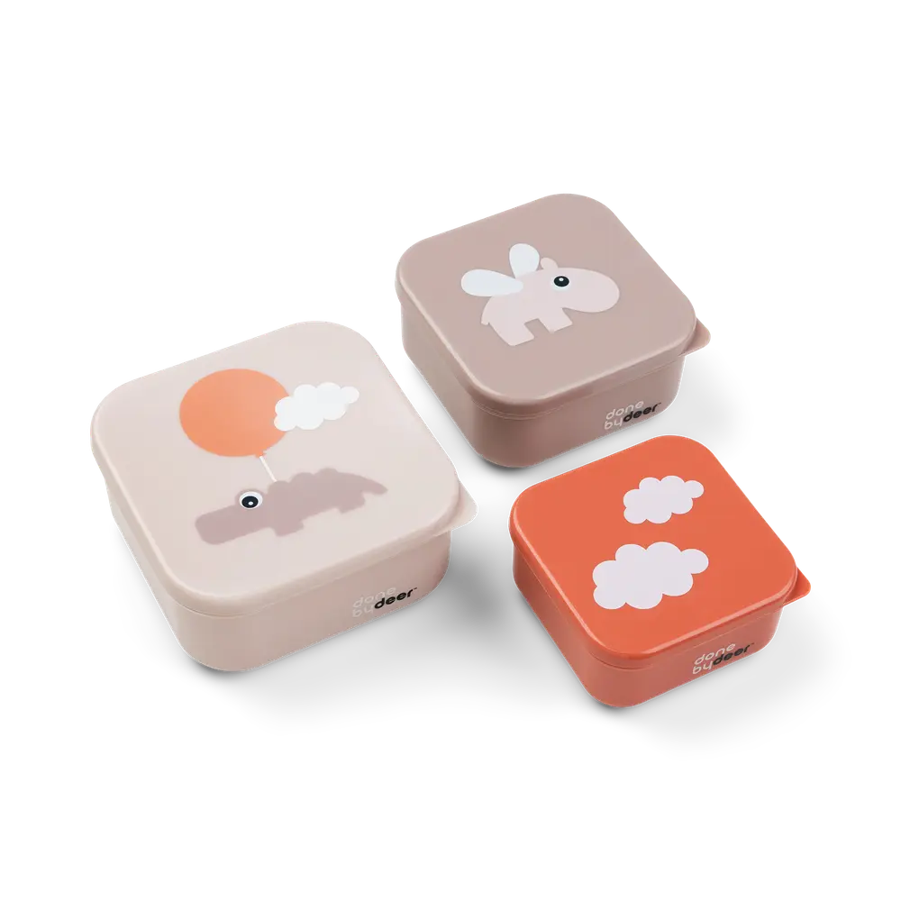 Snacksbox 3-pack Happy Clouds - Powder | Baby & Barn - Äta - Barnserviser | BabyMode
