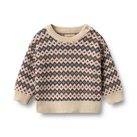Wheat Harlow Jacquardtröja - Greyblue