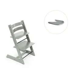 Tripp Trapp Stol & Bricka - Glacier green/grå | Baby & Barn | BabyMode