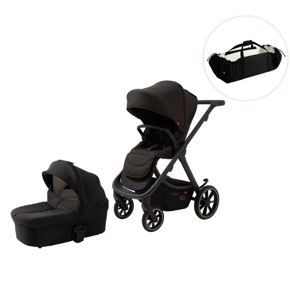 Evoke Duovagn Svart Inkl. Najell SleepCarrier X Matte Black | Barnvagnar - Barnvagnspaket | BabyMode