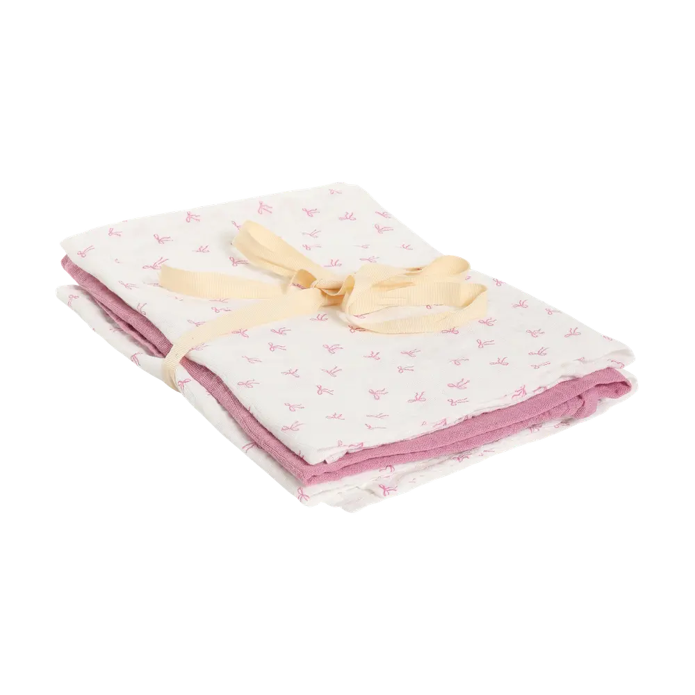 Pippi Muslinfilt 3‑pack 65x65 - Mauve Orchid | Barnrum - Textilier - Muslinfiltar | BabyMode