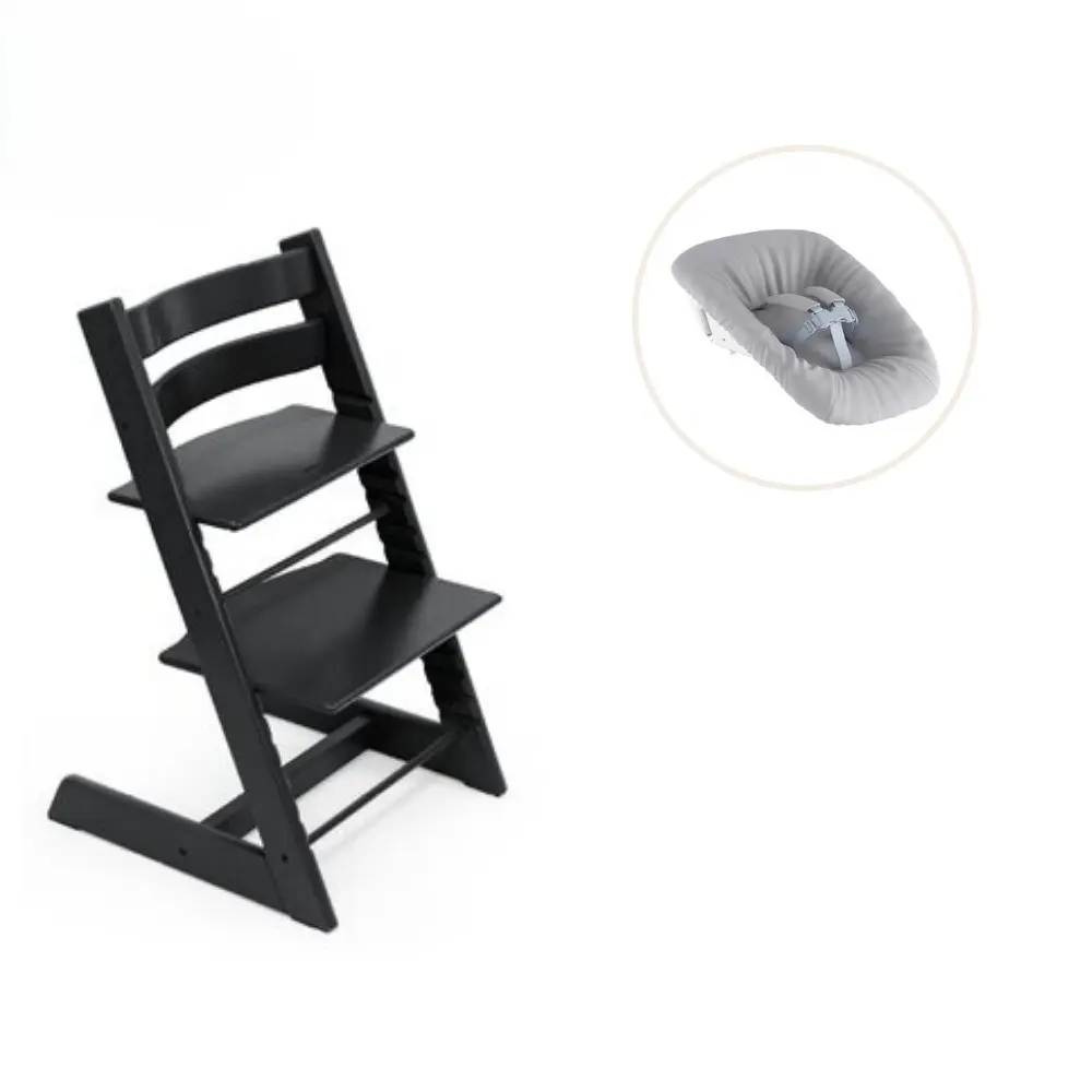 Stokke&reg; Tripp Trapp Stol Bok Inkl. Newborn Set - Black