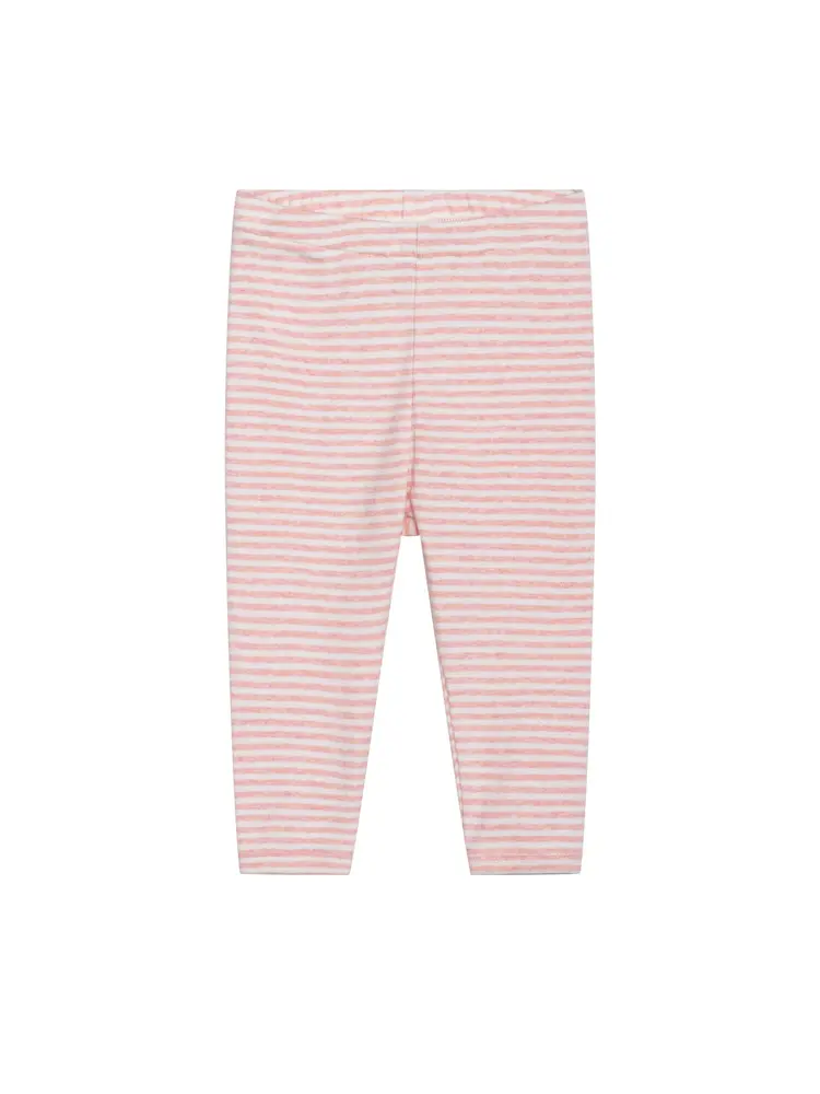 Leggings Randig - Coral/Off-White - 74 / 9 MDR. | Barnkläder - Underdelar - Leggings | BabyMode