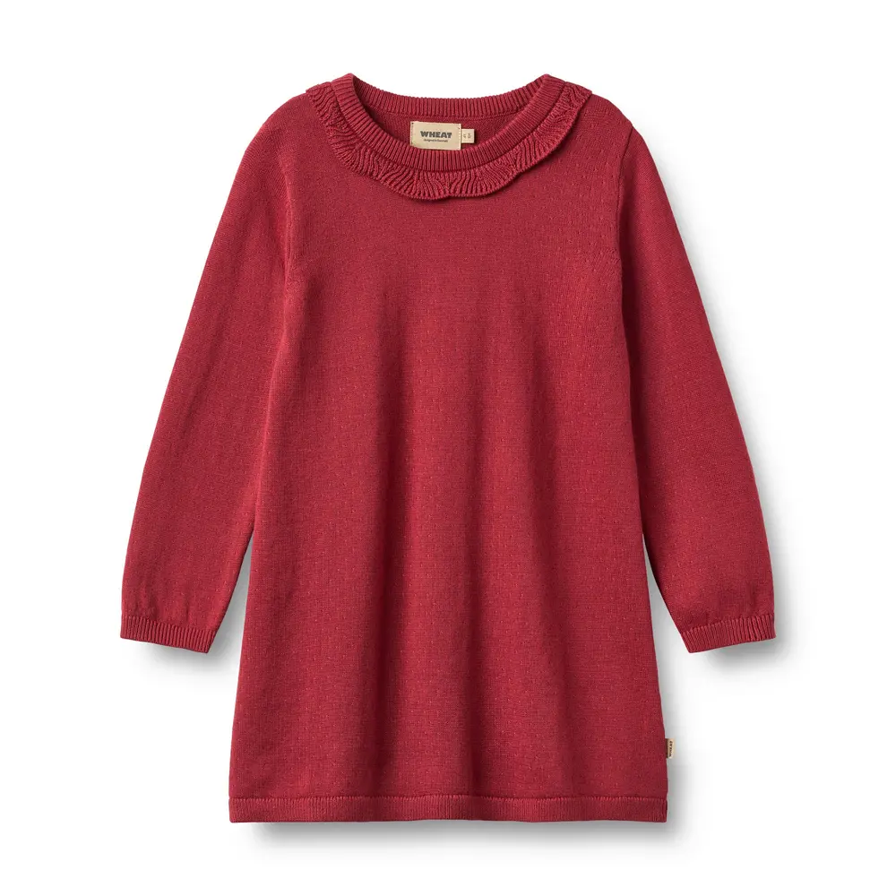 Wheat Nannie Stickad Klänning - Red Cherry - 98