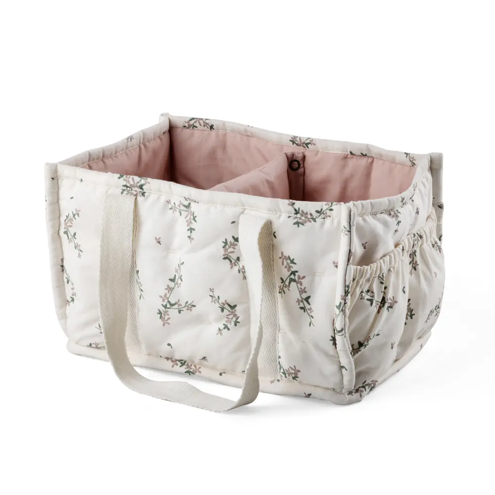 Sebra Tusle Förvaringskorg Med Handtag - Powder Blossom | Baby & Barn - Sköta - Skötbordsförvaring | BabyMode