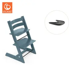 Tripp Trapp Stol & Bricka - Fjord blue/svart | Baby & Barn | BabyMode