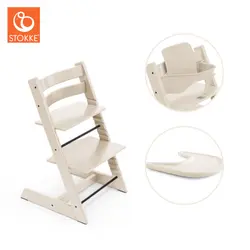 Tripp Trapp Stol inkl. Babyset & Bricka - Vanilla White | Baby & Barn | BabyMode