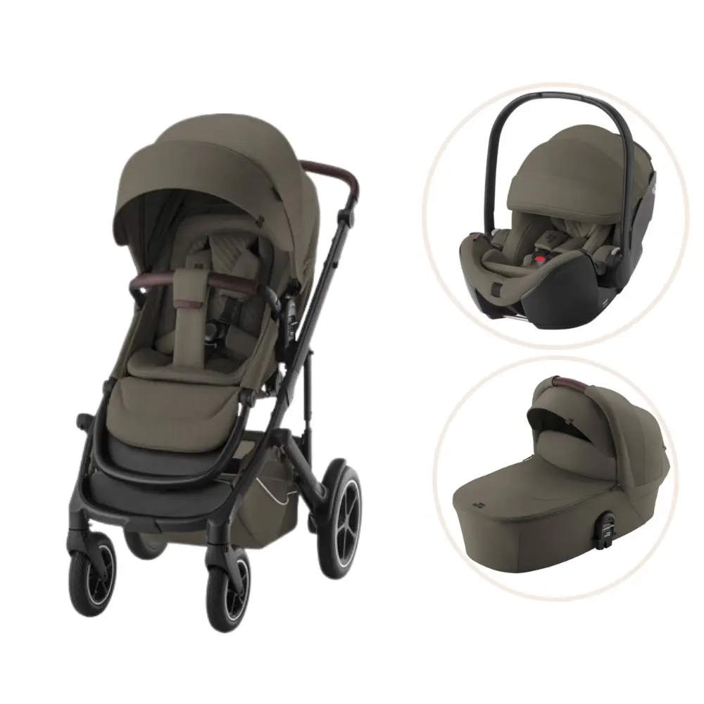Britax Römer Smile 5Z Lux Duovagn + Baby-Safe Pro Babyskydd - Urban Olive | Barnvagnar - Barnvagnspaket | BabyMode