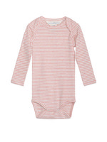 Långärmad Body Randig - Coral/Off-White