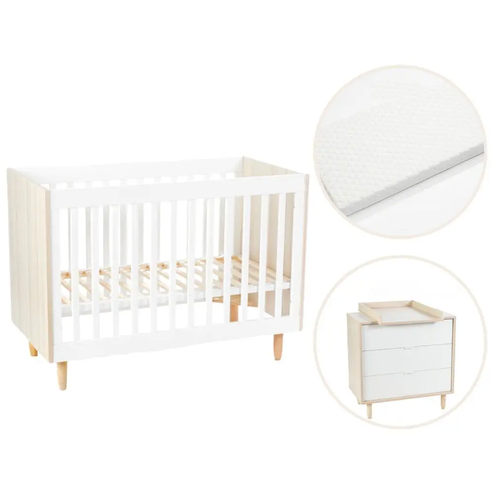 Karl startpaket – säng, skötbord och madrass | Barnrum - Barnrumspaket | BabyMode