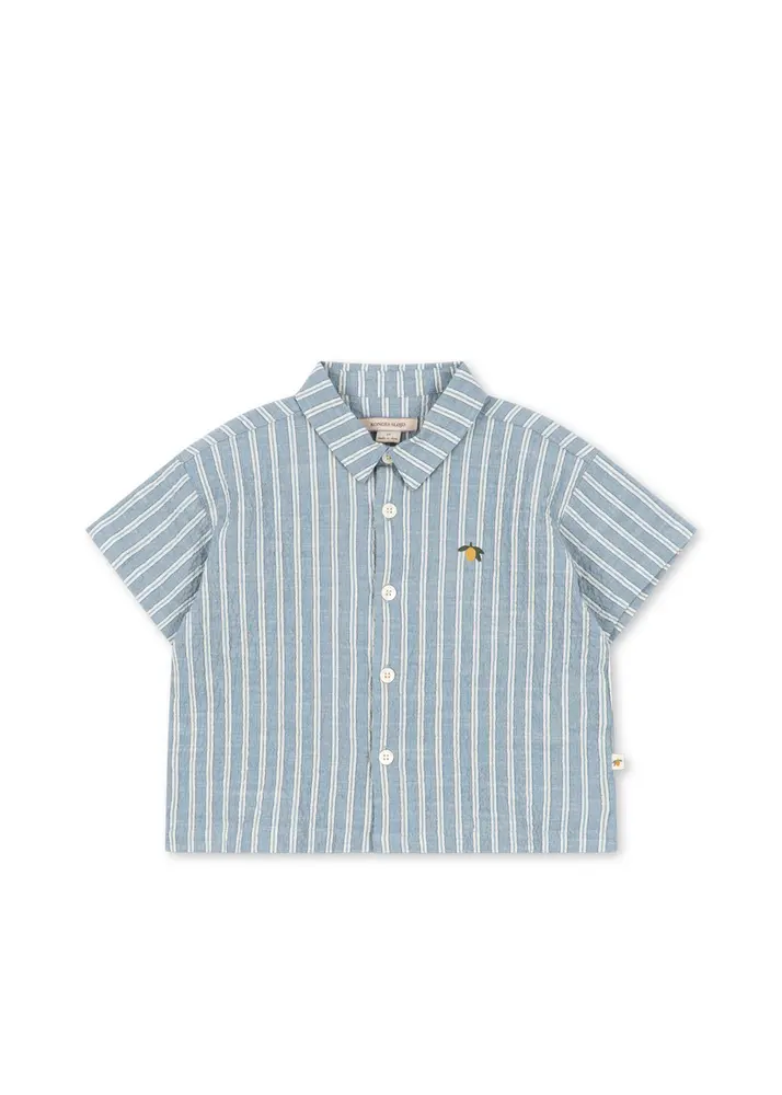 Elliot Skjorta - Trio bleu stripe - 18 MDR. | Barnkläder - Toppar - Skjortor - Skjortor | BabyMode