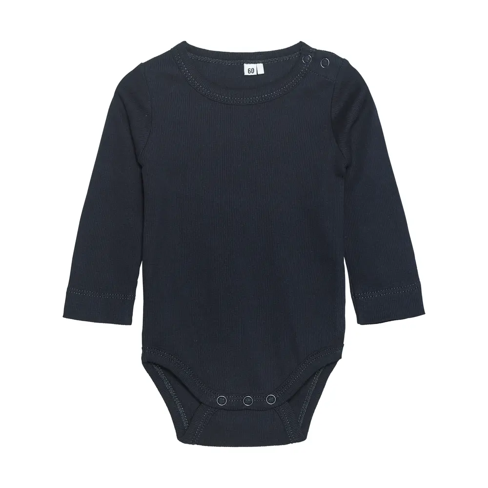 Långärmad Body Ribbad - Sky Captain - 80 | Barnkläder - Bodys & overaller - Långärmad body | BabyMode