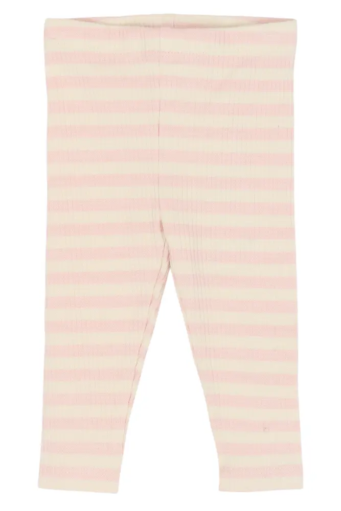 Fro Rib Leggings - Peach Whip Striped - 68 | Barnkläder - Underdelar - Leggings | BabyMode