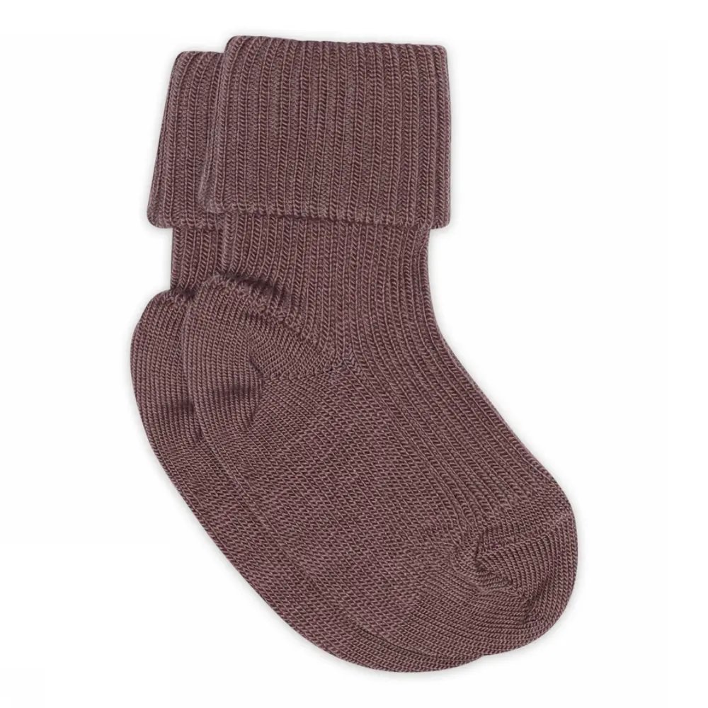 MP Denmark Ullankelstrumpor Rib - Rose Taupe - 17/18