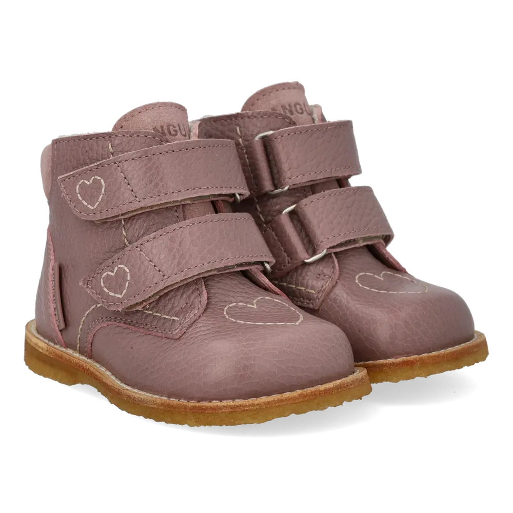 Angulus TEX-Känga m. Hjärtan - Faded Rose - 23 | Barnkläder - Barnskor - Vinterstövlar | BabyMode
