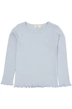 Sommer pointelle t-shirt - DUSTY BLUE | Kläder - Toppar - Blusar | BabyMode