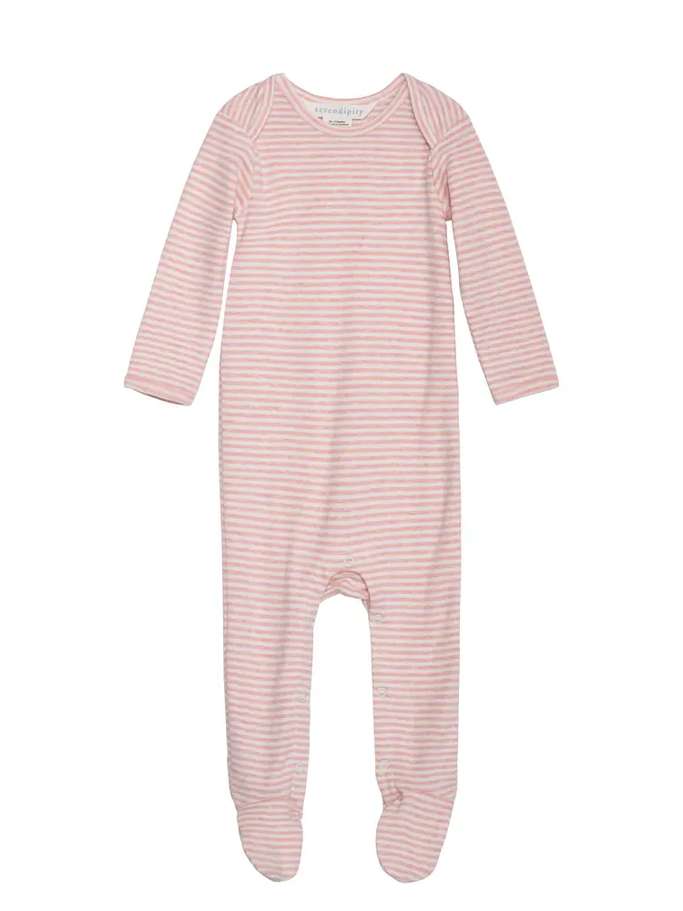Jumpsuit - Coral/Offwhite - 68 / 6 MDR. | Barnkläder - Bodys & overaller - Jumpsuit med fot | BabyMode