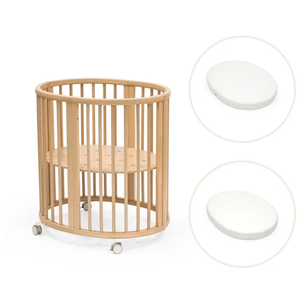 Stokke® Sleepi Mini V3 Spjälsäng Med Madrass Och Lakan - Natural | Barnrum - Barnrumspaket | BabyMode