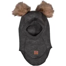 Balaclava Ull med Pom-Pom - Anthracite Melange | Kläder - Ull - Ullmössor, ullvantar och ulltossor | BabyMode