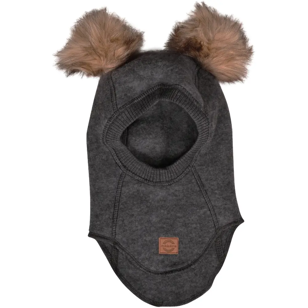Balaclava Ull med Pom-Pom - Anthracite Melange - 86/92