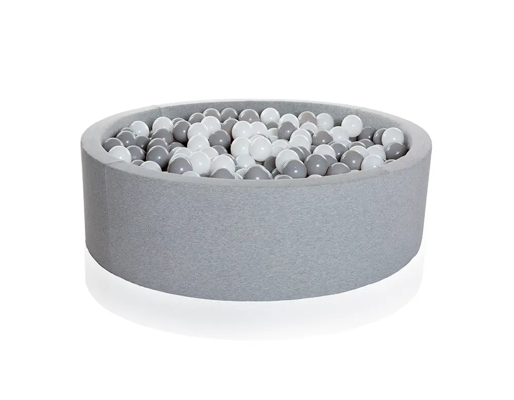 BeKids Runt Bollhav 90x30 cm Med 150 Bollar - Ljusgrå