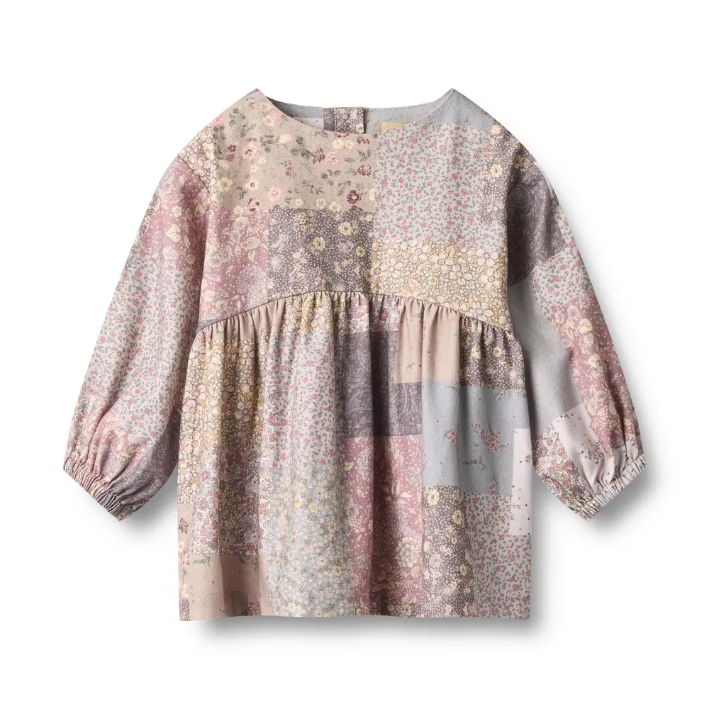 Wheat Herdis Klänning - Patchwork Flowers - 62