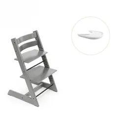 Tripp Trapp Stol & Bricka - Storm grey/vit | Baby & Barn | BabyMode