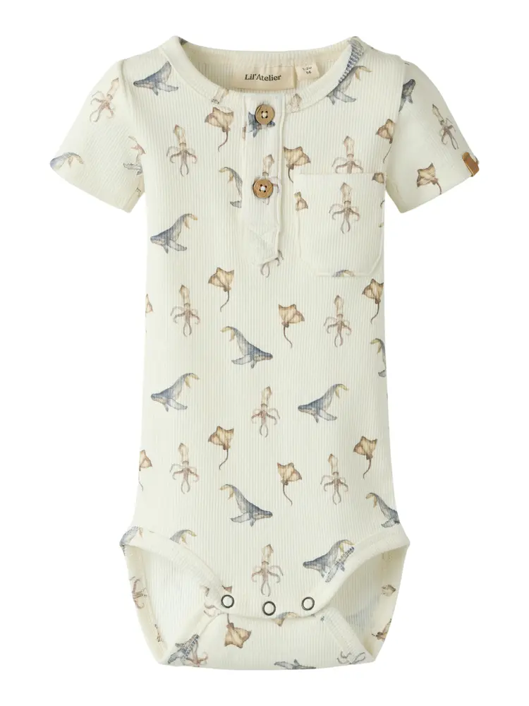 Lavo Esi Kortärmad Slim Body - Coconut Milk - 68 | Barnkläder - Bodys & overaller - Kortärmad body | BabyMode