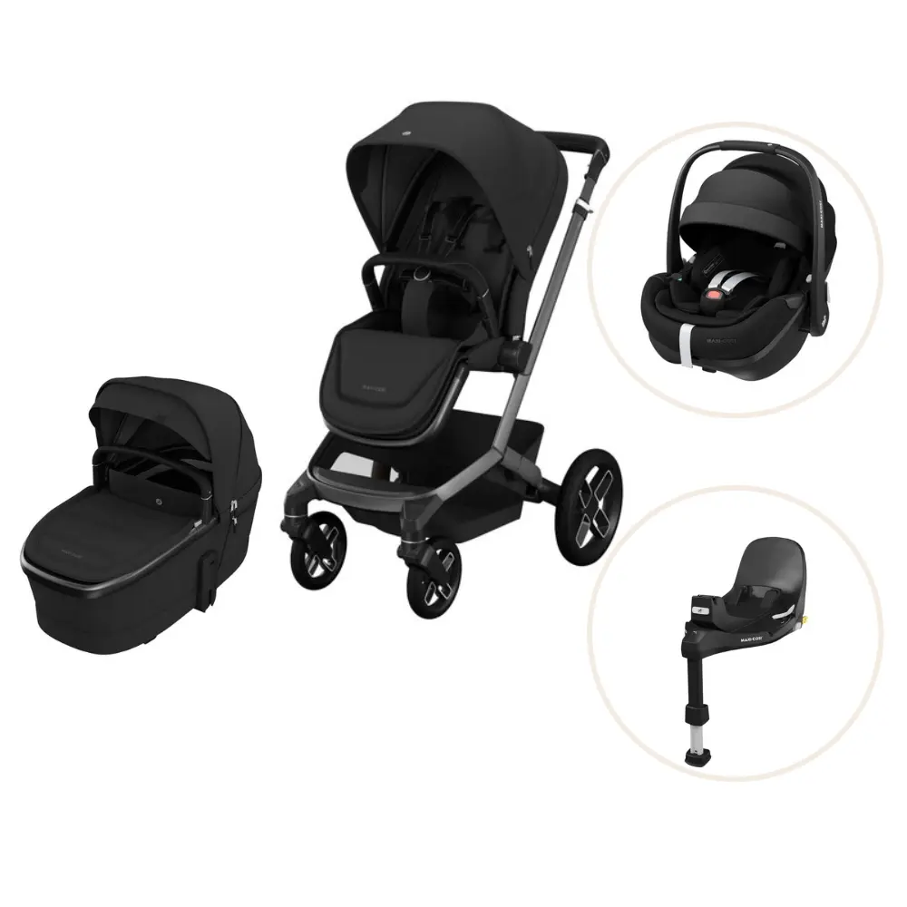 Maxi-Cosi Fame Duovagn inkl. Pebble 360 Pro 2 Babyskydd Med Bas - Twillic Black | Barnvagnar - Barnvagnspaket | BabyMode