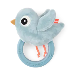 Skallra med Bitring Birdee - Blue | Leksaker - Nallebjörnar & gosedjur - Skallror i plysch | BabyMode