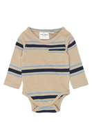 The New Siblings Theodor Långärmad Body - Humus Striped