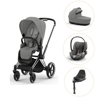 Cybex Priam Duovagn + Cloud T Plus + Bas T - Chrome Black/Mirage Grey