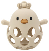 Aktivitetsboll Kyckling i LFGB Silikon - Beige