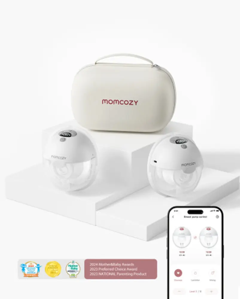 Momcozy – M5 Smart bärbar bröstpump (2-pack) – grå