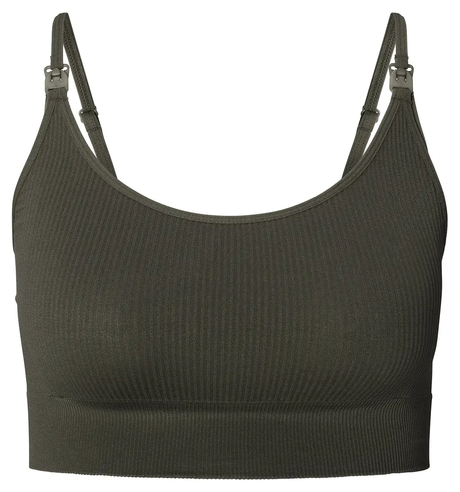 Noppies Mira Seamless Amnings Rib Top - Olive - XL\XXL | Graviditet & Amning - Amning - Amnings-BH | BabyMode