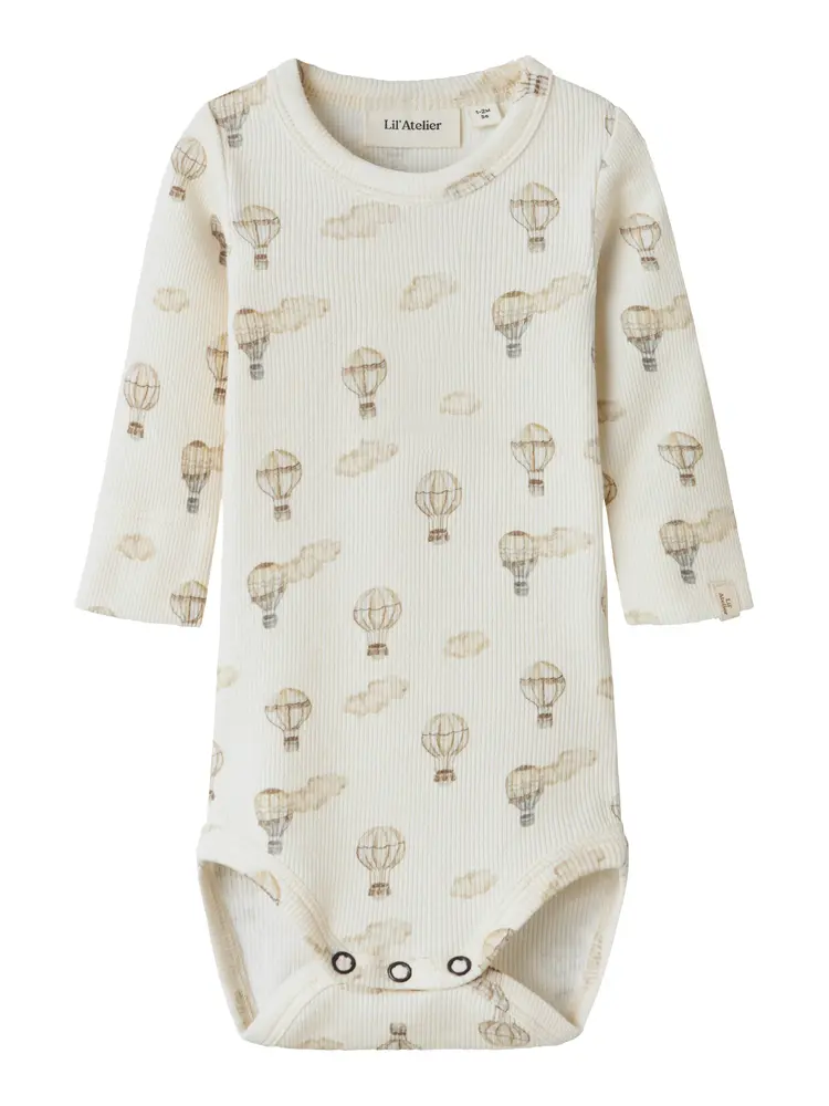 Gavo Emo Långärmad Body - Turtledove air Balloon - 62 | Barnkläder - Bodys & overaller - Långärmad body | BabyMode