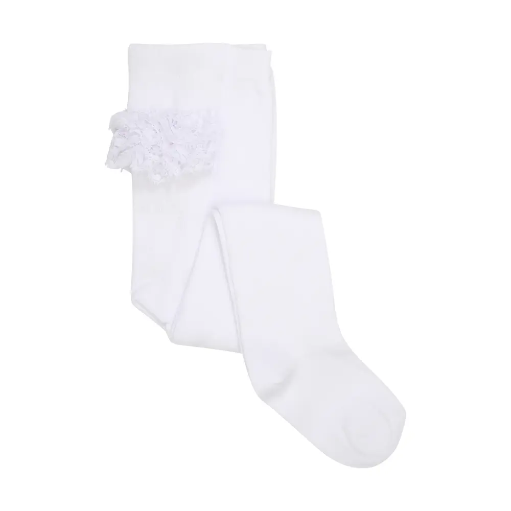 Strumbyxor med Volang - White - 56/62 | Barnkläder - Strumpor & strumpbyxor - Strumpbyxor | BabyMode