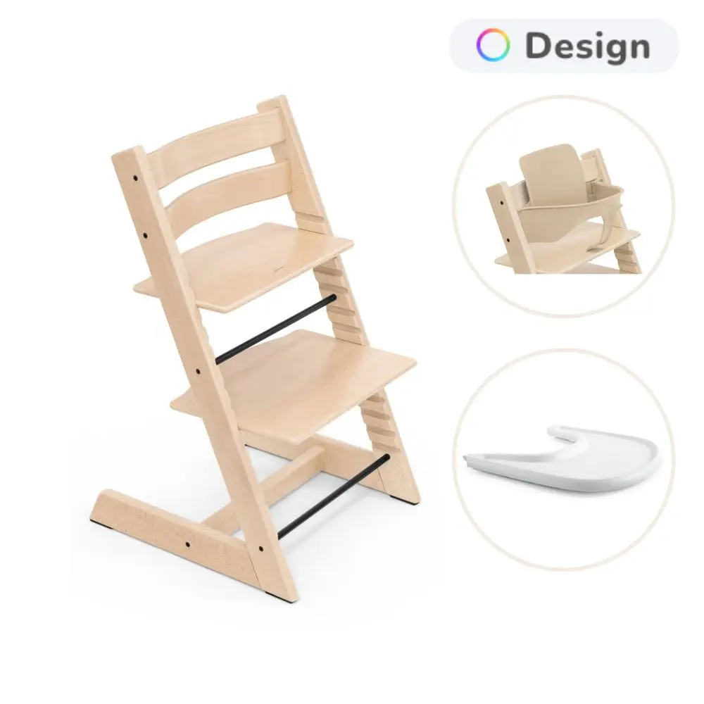 Stokke® Tripp Trapp Stol Bok Inkl. Babyset & Bricka - Nature