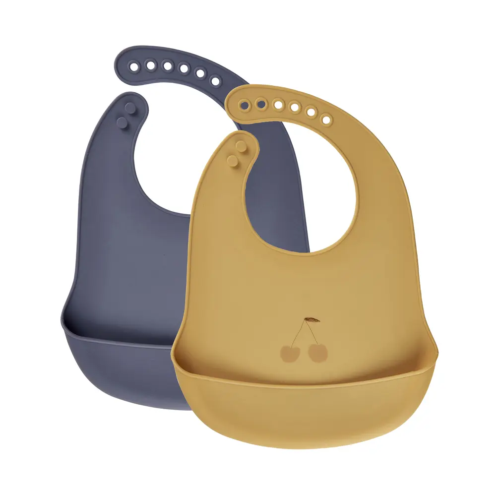 Silikon Haklapp 2-Pack - Blue Granite - ONESIZE | Baby & Barn - Äta - Haklappar | BabyMode