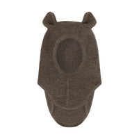 Huttelihut Ull Rib Balaclava m. Öron - Brown Melange