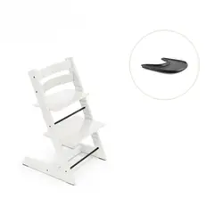 Stokke® Tripp Trapp Stol & Bricka – Vit/svart
