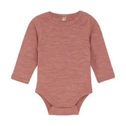 Långärmad Body Ull Solid - Light Mahogany Melange | Kläder - Ull - Ullbodys | BabyMode