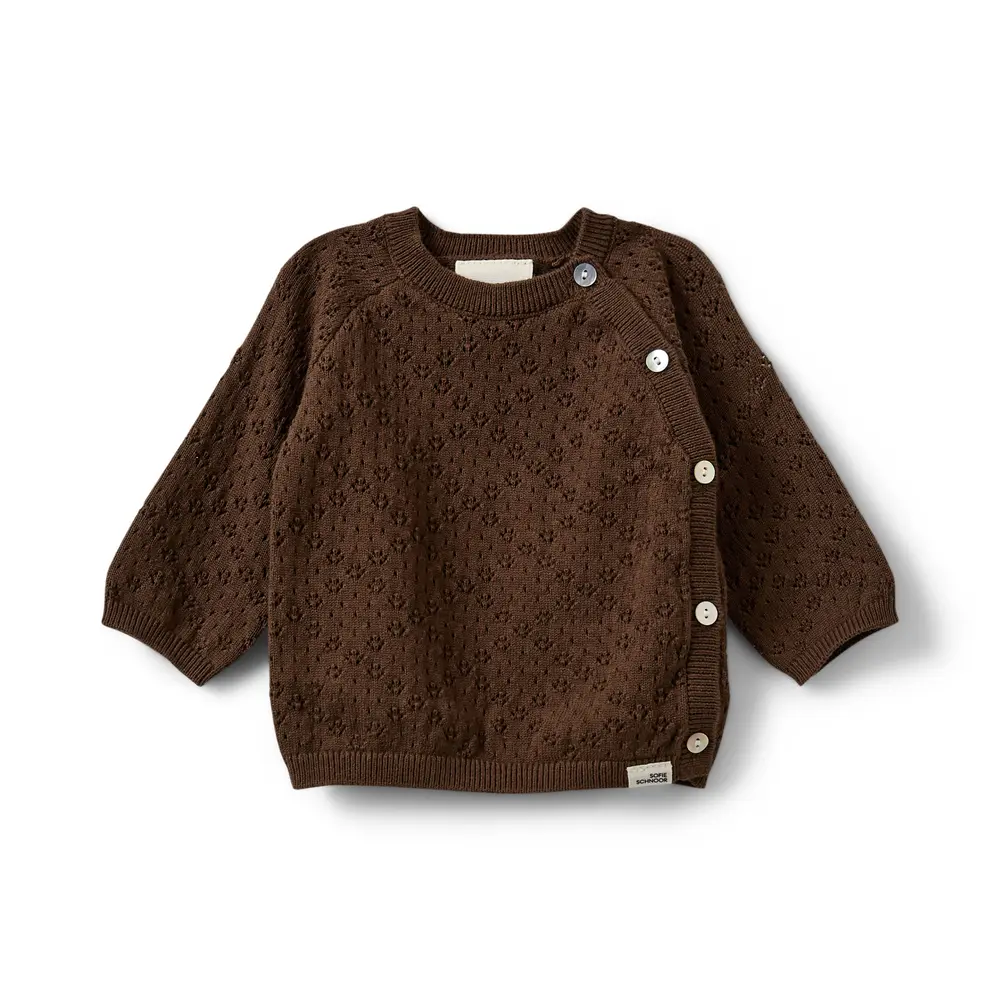Sofie Schnoor Dora Stickad Tröja - Brown - 50
