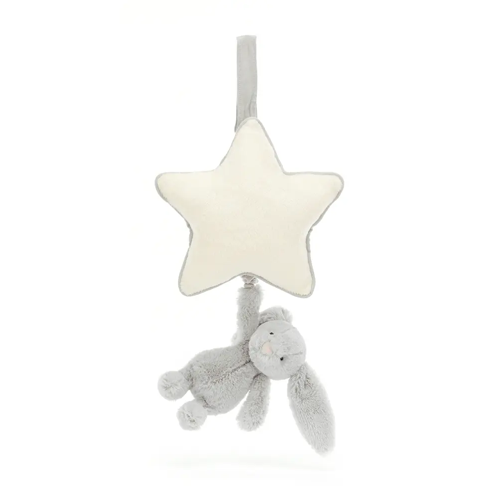 JellyCat Bashful Kanin Speldosa - Silver | Leksaker - Babyleksaker - Musikmobiler | BabyMode