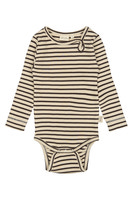 Långärmad Body - Coffee Bean/Off White