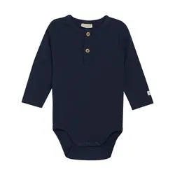Långärmad Body Rib - Navy Blue | Kläder - Bodys & overaller - Långärmad body | BabyMode