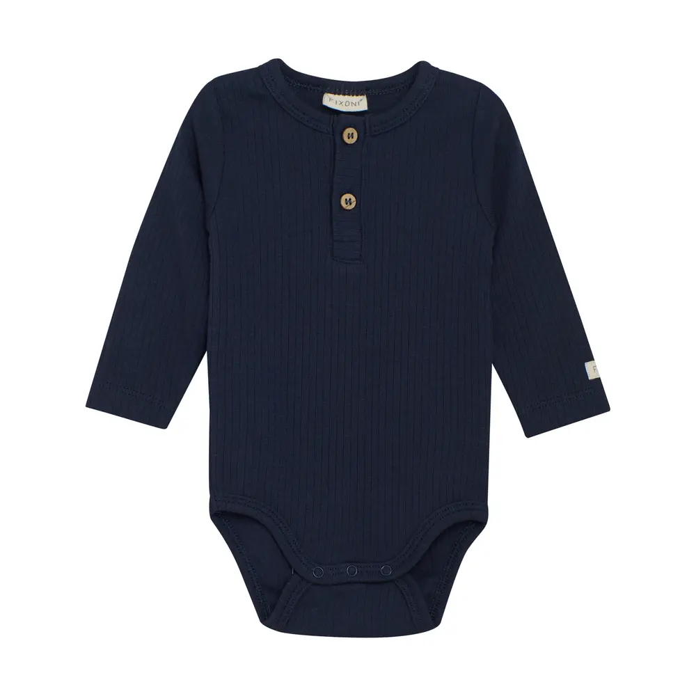 Långärmad Body Rib - Navy Blue - 50
