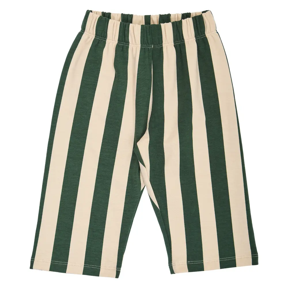 Müsli Stripe Byxor - Oak/Forest Green - 74