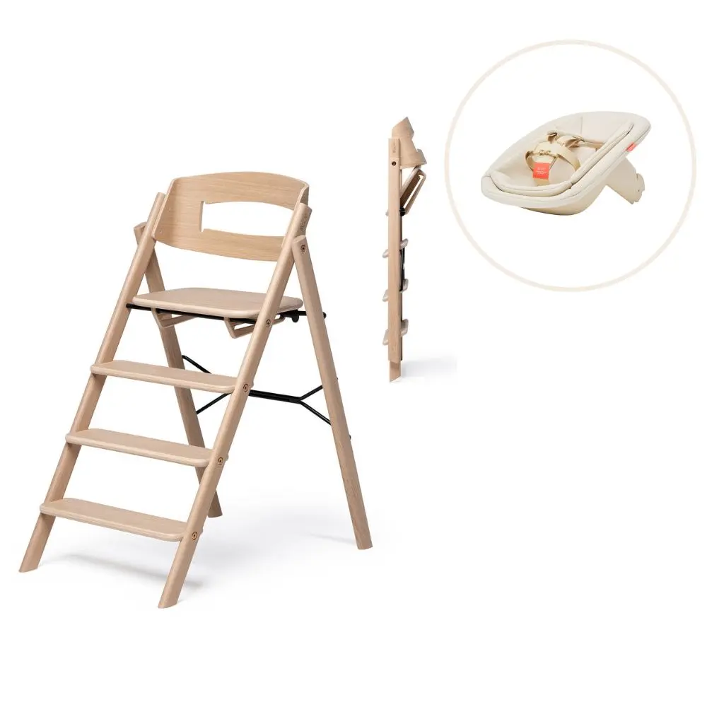 Kaos Klapp Matstol I Oak Inkl. Newborn Set - Natur