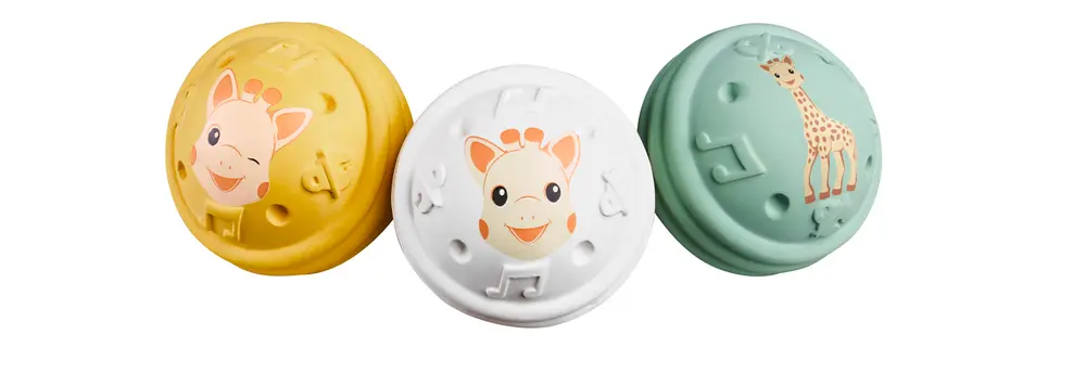 3 Aktivitetsbollar med Ljud Sophie la Girafe | Leksaker - Babyleksaker - Aktivitetsbollar | BabyMode